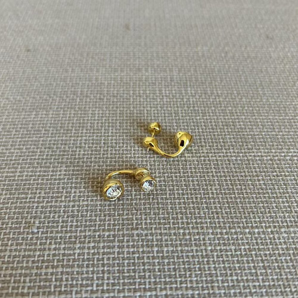 Alexis Bittar Asterales Gold Molten Front Back Earring Gold - Picture 5 of 5